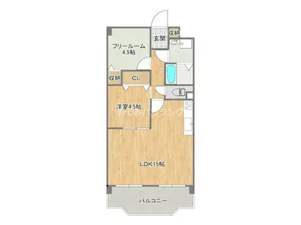 ライオンズマンション桂川久世(1SLDK/4階)の間取り写真