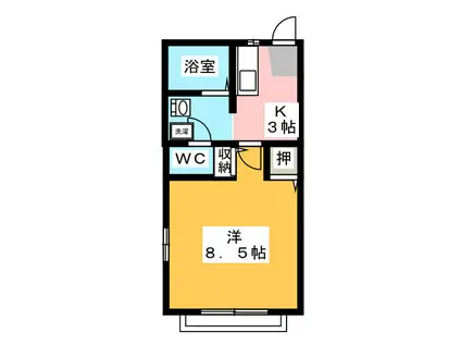 サライ21B棟(1K/2階)の間取り写真