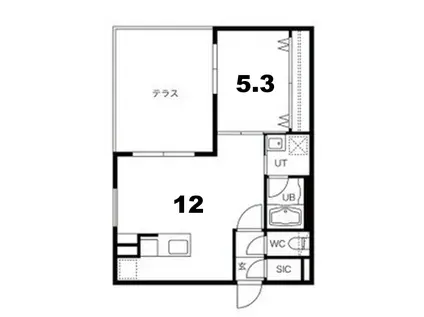 グランドサクセス千歳(1LDK/1階)の間取り写真