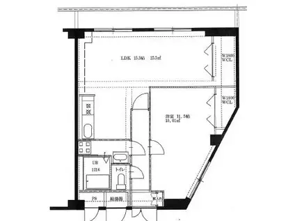 夙川ニューコーポ(1LDK/5階)の間取り写真