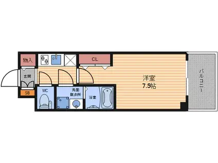 S-RESIDENCE天満GRACIS(1K/5階)の間取り写真