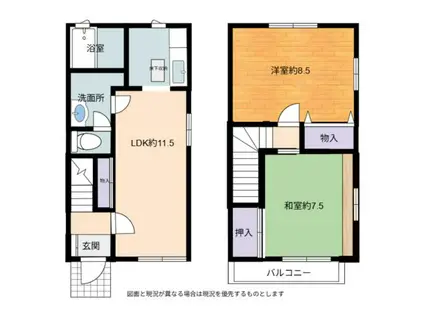 アドバンスあきる野I(2LDK/2階)の間取り写真