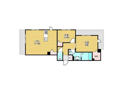 ルミナススイート豊中曽根ステーションゲイト(2LDK/2階)の間取り写真