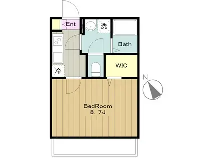 リブリ・グリーンヒルII(1K/2階)の間取り写真