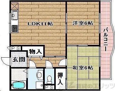 CASA(2LDK/3階)の間取り写真