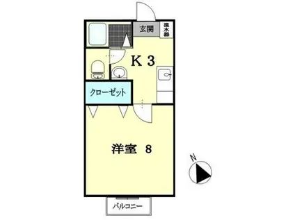 サンコーポ横座(1K/1階)の間取り写真