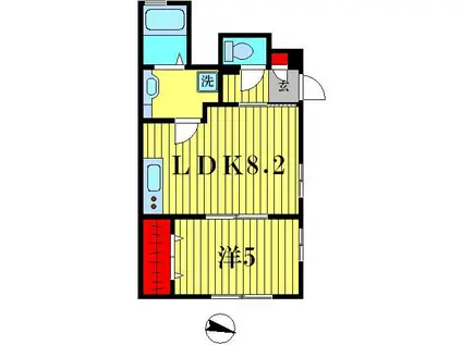 アルファIII(1LDK/1階)の間取り写真