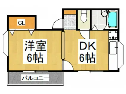 ライフコート柏(1DK/2階)の間取り写真