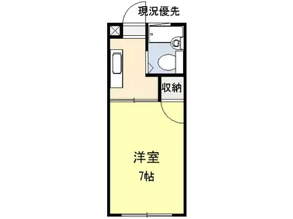 コーポ野津(1K/1階)の間取り写真