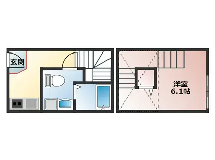 グランシェル(1SK/1階)の間取り写真