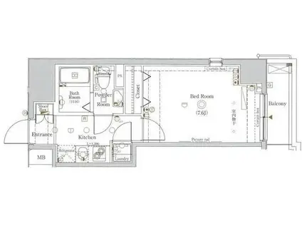 アクサス日本橋浜町(1K/5階)の間取り写真