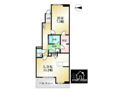 カーサボヌール(1LDK/1階)の間取り写真