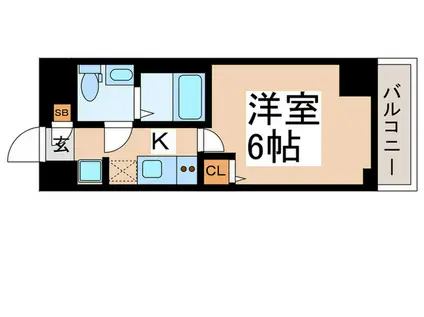 GENOVIAお花茶屋IISKYGARDEN(1K/3階)の間取り写真