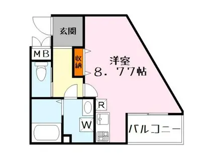 ビエノス野村(ワンルーム/1階)の間取り写真