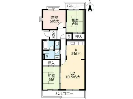 URもりつね(3LDK/2階)の間取り写真