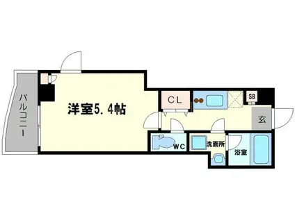 プリジア(1K/7階)の間取り写真