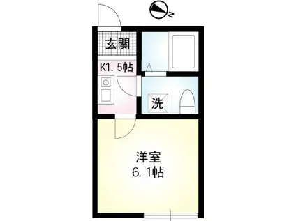 スタツィオーネミナミリンカン(1K/1階)の間取り写真