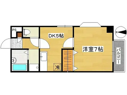 フレグランスデミツ(1DK/2階)の間取り写真