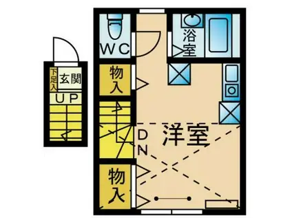 パル浦和(ワンルーム/2階)の間取り写真