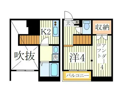 LA・VENUS (1K/1階)の間取り写真