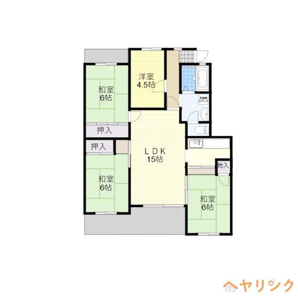 丸山5棟(4LDK/1階)の間取り写真