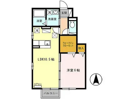 グランモア(1LDK/1階)の間取り写真