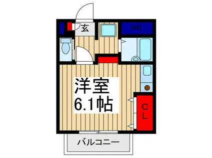 ノーブルナイン(ワンルーム/3階)の間取り写真