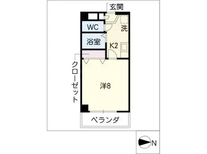 メゾン・ド・アジュール(1K/2階)の間取り写真