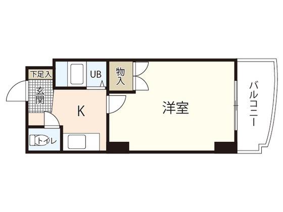 カルティエ城北通(1K/4階)の間取り写真