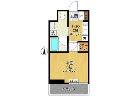 コートレミージュ宿河原(1K/4階)の間取り写真