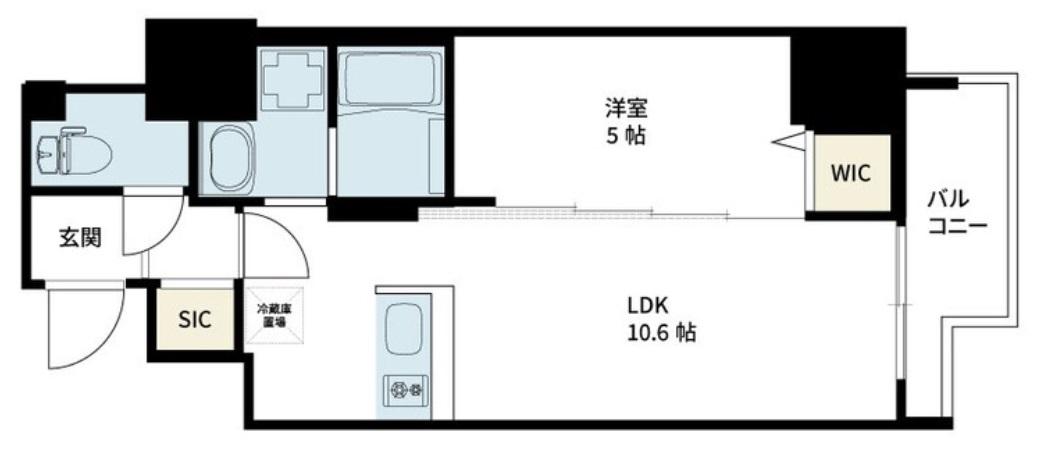 フェルザ福島(1LDK/15階)の間取り写真