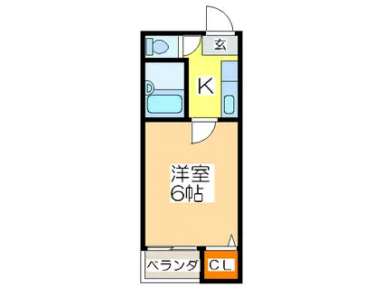 サンスリーハイツ京橋(1K/4階)の間取り写真