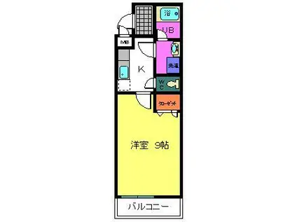 エスティームI番館(1K/2階)の間取り写真