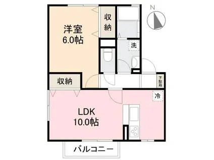 プロスパルハウス 番町(1LDK/2階)の間取り写真