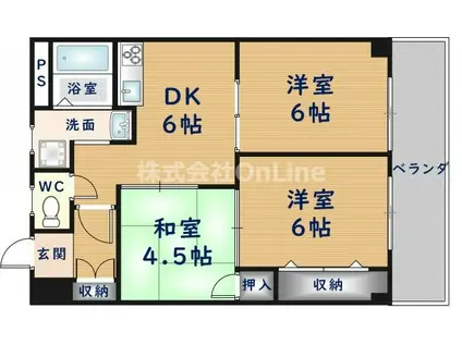 ロイヤルサカエマンション(3DK/3階)の間取り写真