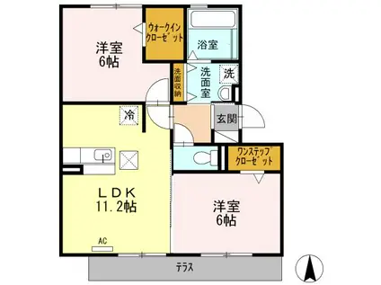 リバーハイツさらさ(2LDK/1階)の間取り写真