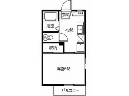 シルバーハイツ A(1K/2階)の間取り写真