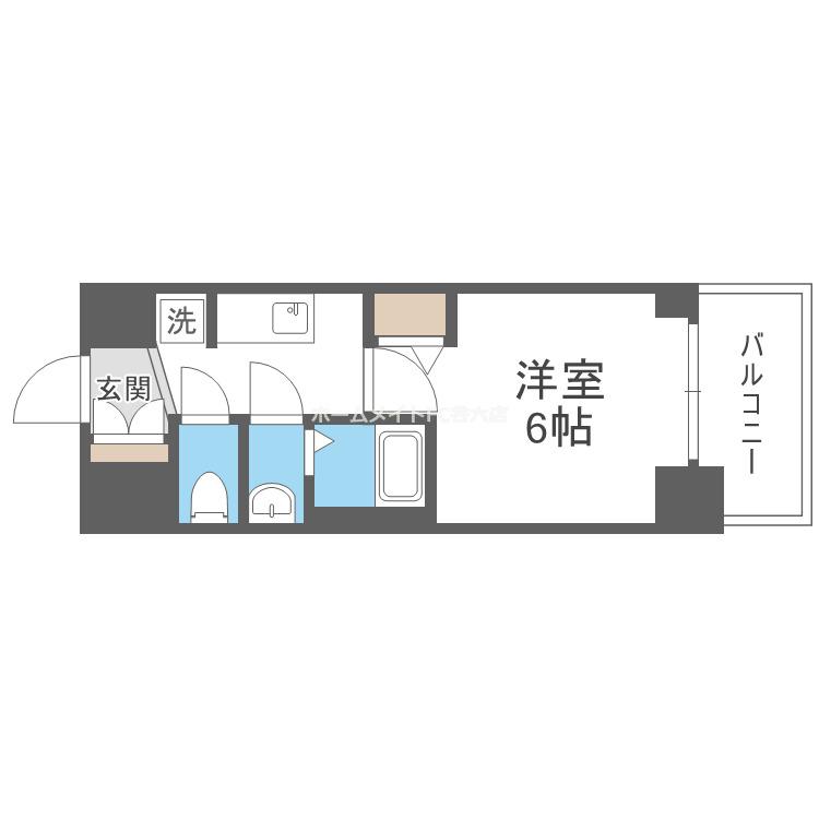 アドバンス大阪フェリーチェ(1K/8階)の間取り写真