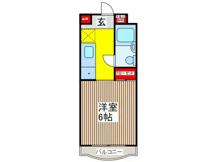 スカイコート蕨(ワンルーム/3階)の間取り写真