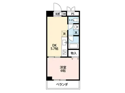 第8関根マンション(1DK/3階)の間取り写真