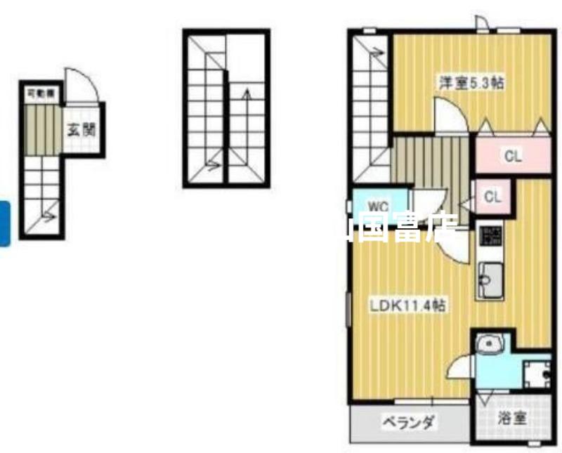 FORTUNA平井 A棟(1LDK/3階)の間取り写真