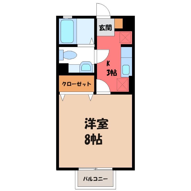 セサミコート(1K/1階)の間取り写真