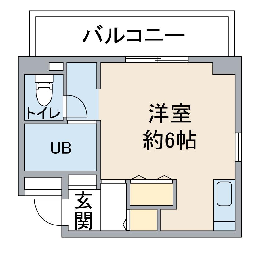 グランハート藤ヶ丘(1K/1階)の間取り写真