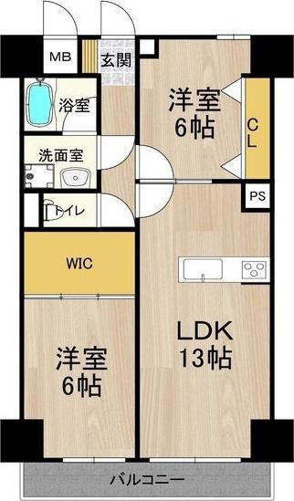 パークモダン住之江公園(2LDK/9階)の間取り写真