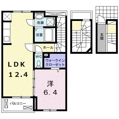 グラン エスポワール(1LDK/3階)の間取り写真