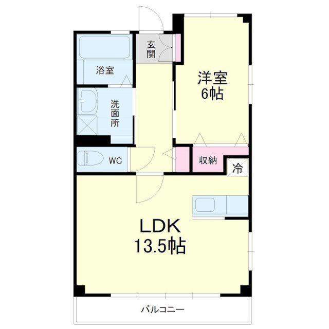 ピュアー(1LDK/4階)の間取り写真