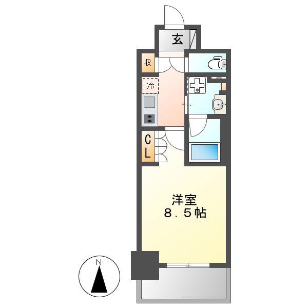 OKBアヴェニール菊井町(1K/12階)の間取り写真