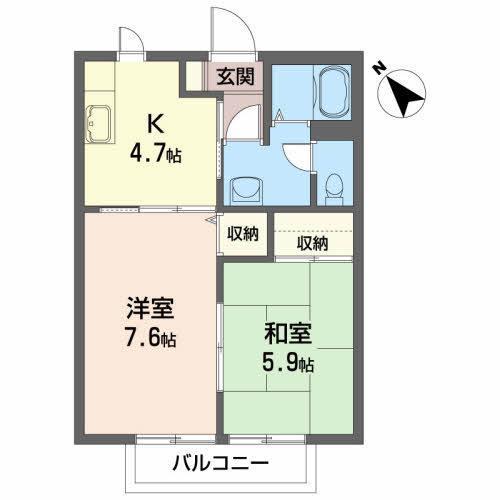 アイア石堂(2K/2階)の間取り写真