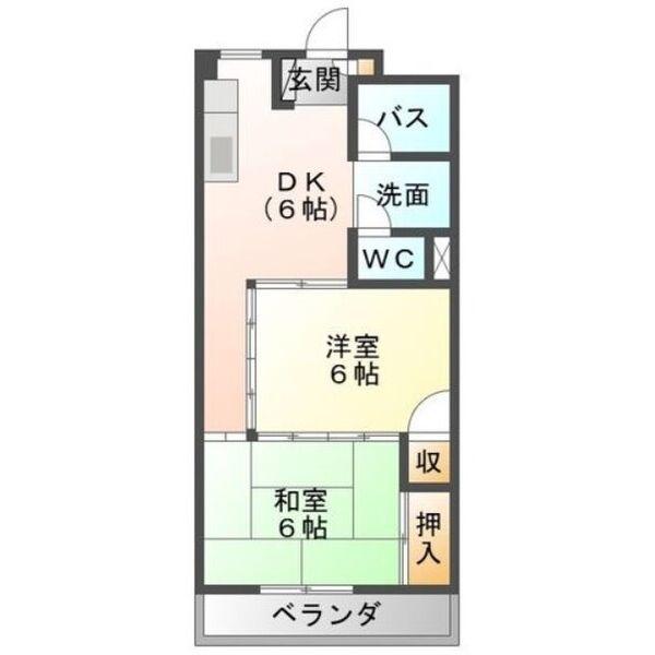 リアライズ国府宮(3DK/1階)の間取り写真