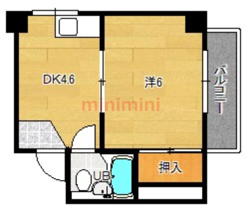 AVANTI下穂積(1DK/2階)の間取り写真